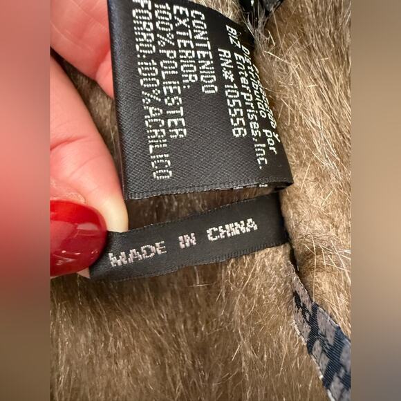 David Benjamin Brown Suede Faux Fur lining and on collar. Size M | NWOT - Picture 7 of 8